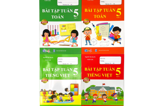 BỘ 4 CUỐN SÁCH BÀI TẬP TUẦN TOÁN  - TIẾNG VIỆT LỚP 5 (TẬP 1-TẬP 2)